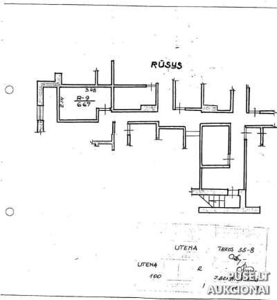 1/6 dalis buto Utenoje, Taikos g. 35, pradinė kaina 7800 EUR - Greitas aukcionas