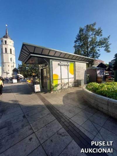 14 kv.m prekybos paviljonas Vilniuje, Šventaragio skvere, nuomojamas 5 metams, 1202 Eur/metus