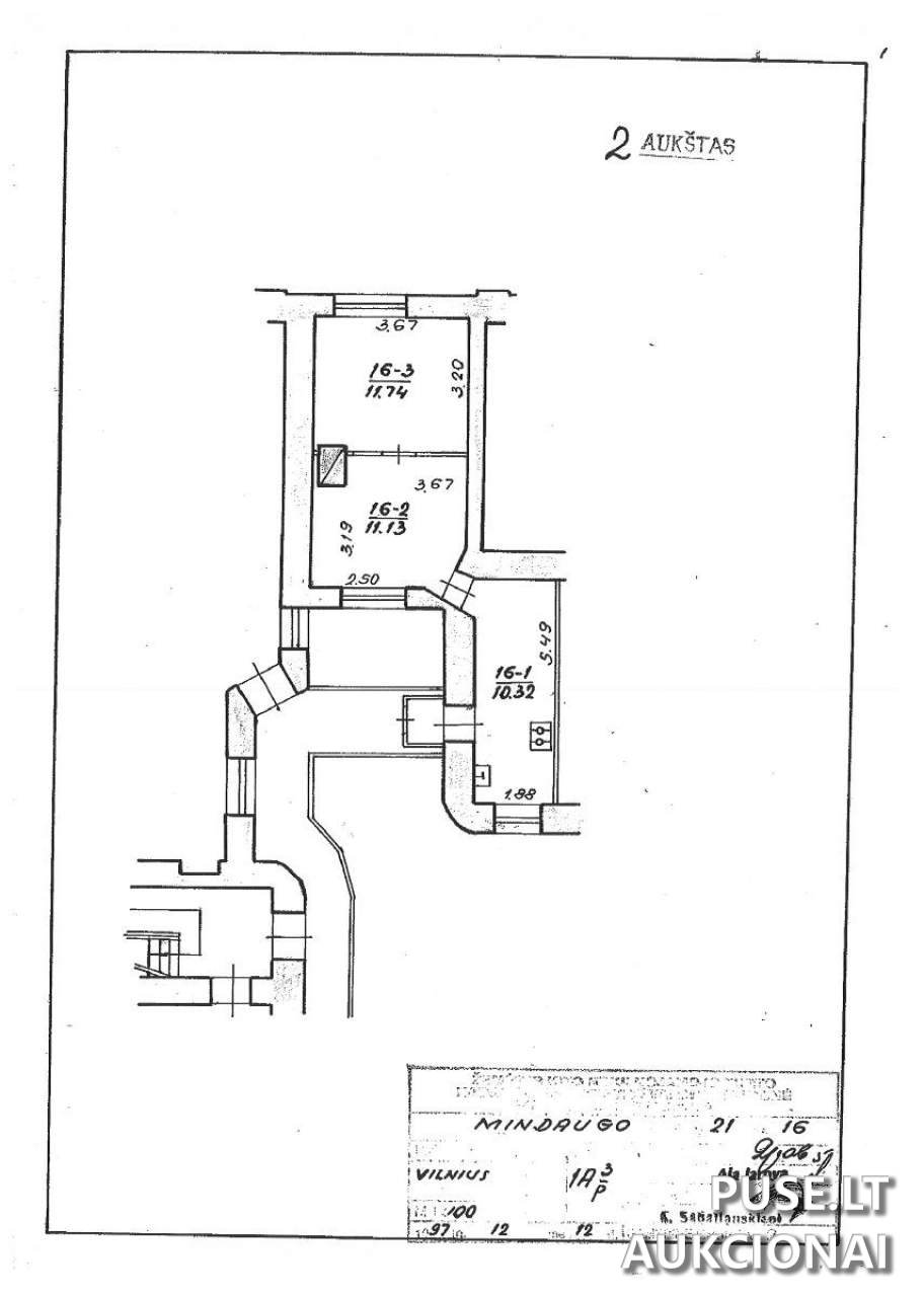 Butas Patalpos/Butai Mindaugo g. 21, 03214 Vilnius, Vilniaus m. sav. 1