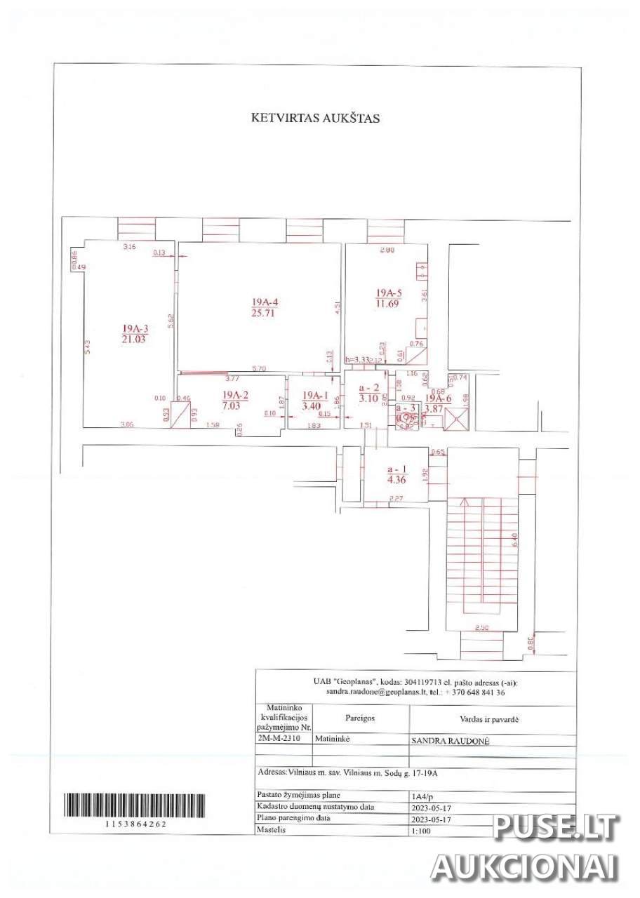 Butas Patalpos/Butai Sodų g. 17, 03211 Vilnius, Vilniaus m. sav. 1