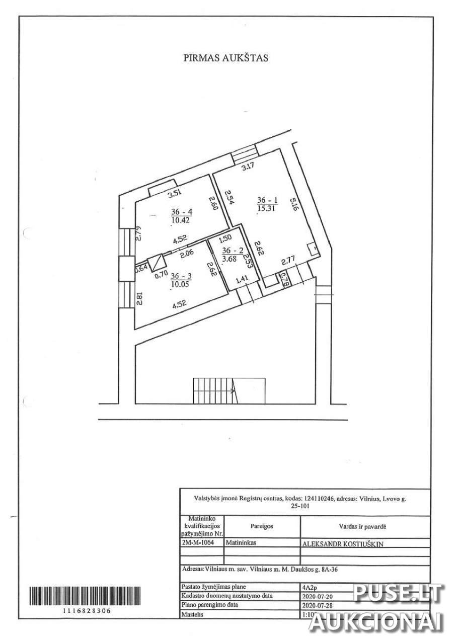 Butas Patalpos/Butai M. Daukšos g. 8A, 02102 Vilnius, Vilniaus m. sav. 1
