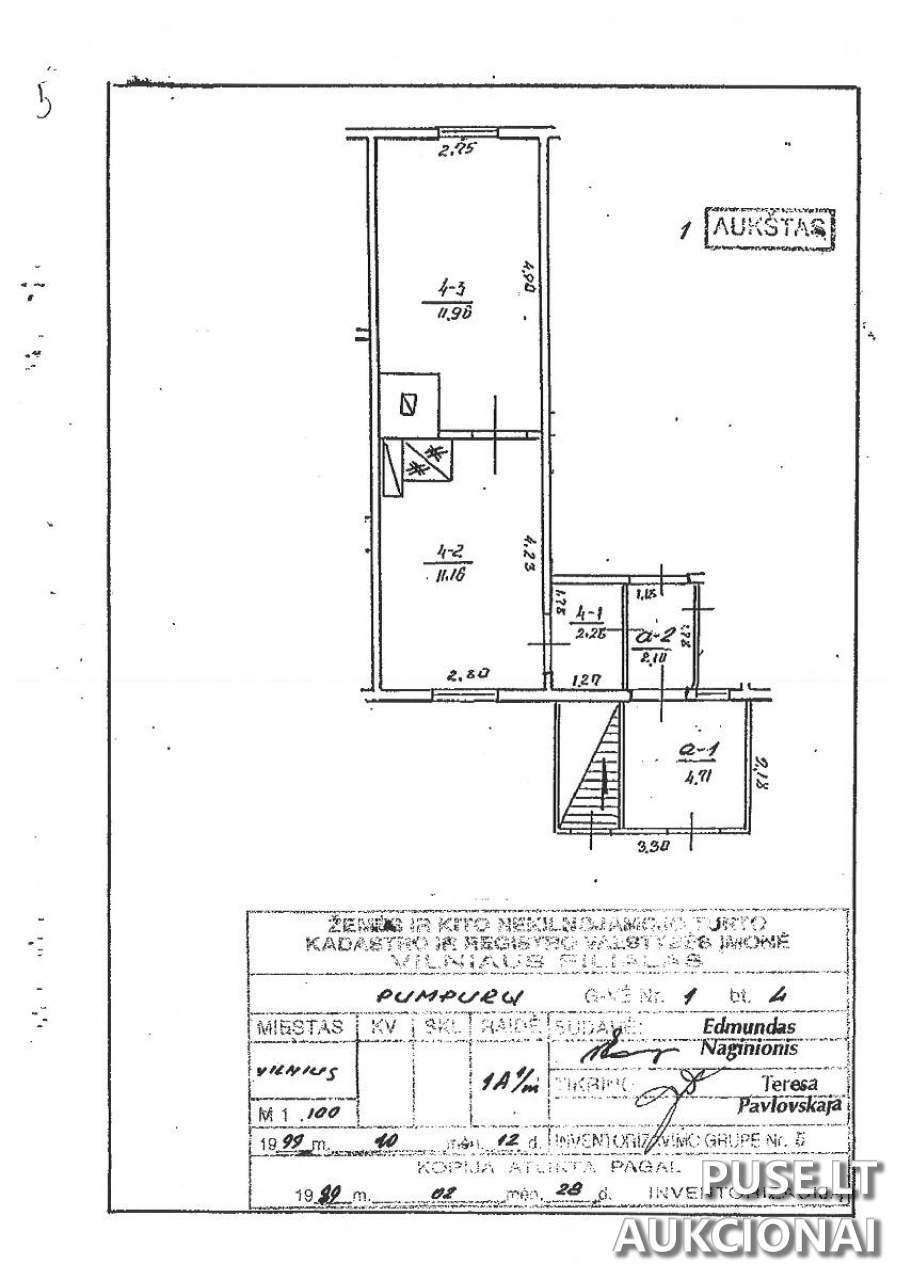 Butas Patalpos/Butai Naujininkų g. 1, 02109 Vilnius, Vilniaus m. sav. 1