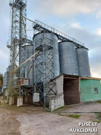 6 Grūdų Bokštai su Džiovykla Aukcione Panevėžio rajone, Pradinė Kaina 85200 EUR