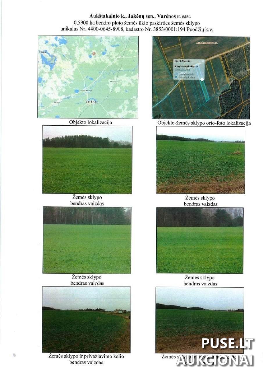 Žemės sklypas Sklypai Aukštakalnis, Jakėnų sen., Varėnos r. sav. 1