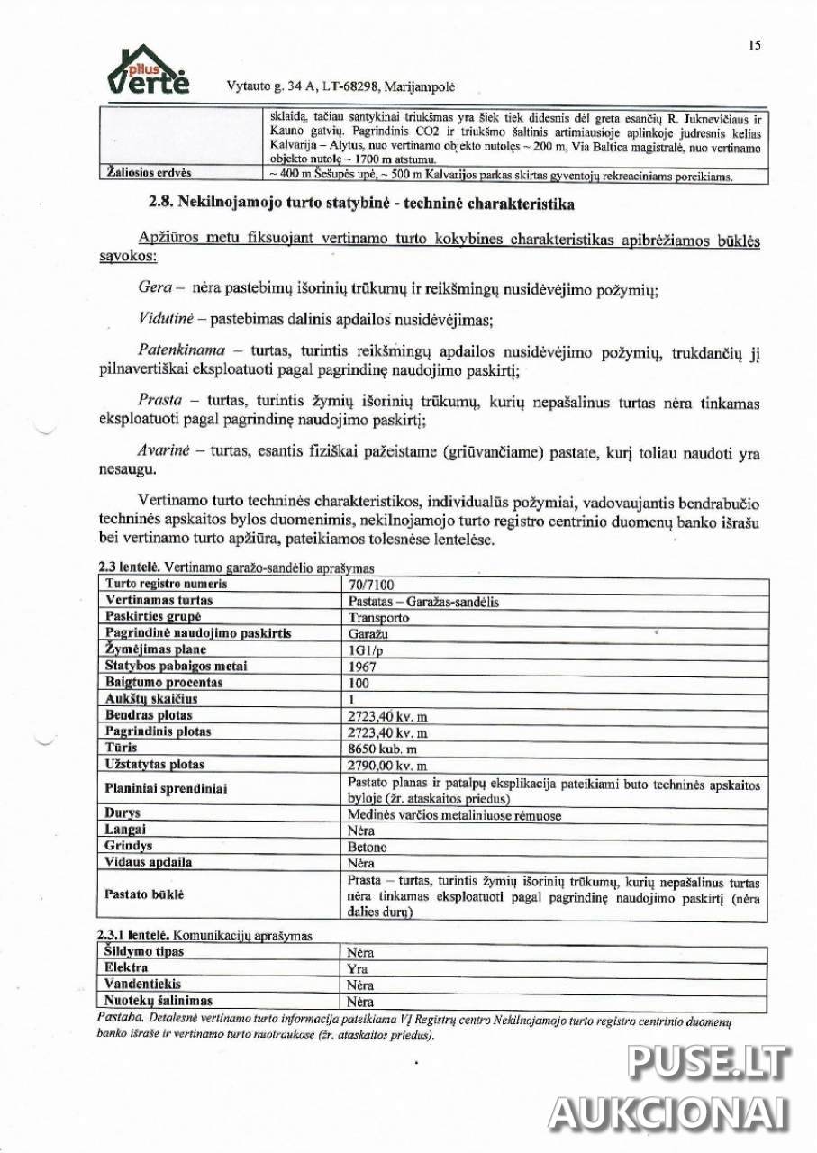 Garažas-sandėlis Pastatai Šakių g. 11, 69210 Kalvarija, Kalvarijos sen., Kalvarijos sav. 1