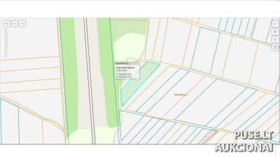 Žemės ūkio paskirties sklypo 1/2 dalis parduodama Radviliškio r. sav., Pakiršinio k., pradinė kaina 245 EUR