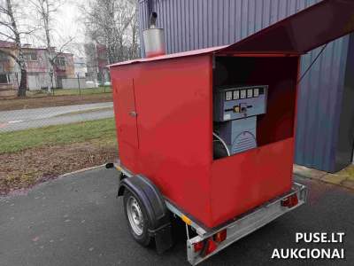 Parduodamas nedarbingas elektros generatorius GEKO 20000 su priekaba Šiauliuose, pradinė kaina 1000 EUR