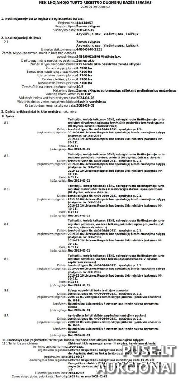 Žemės sklypas Sklypai Laičiai, Viešintų sen., Anykščių r. sav. 1