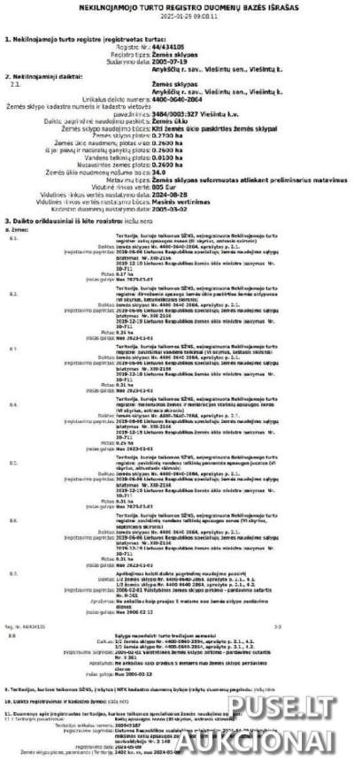 1/2 žemės ūkio sklypo dalis Anykščių rajone (Viešintų k.) 320 EUR - Antstolio aukcionas