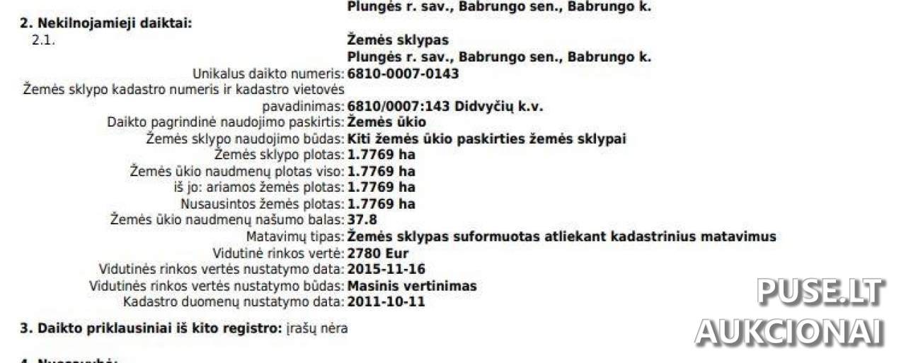 Žemės sklypas Sklypai Babrungas, Plungė District Municipality, Lithuania 1
