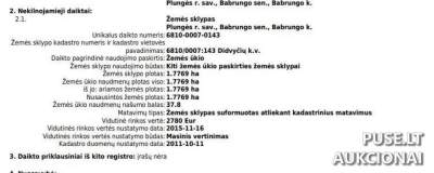 Žemės sklypo dalis (1/2) parduodama Plungės r. sav., Babrungo k. aukcione nuo 3656 EUR