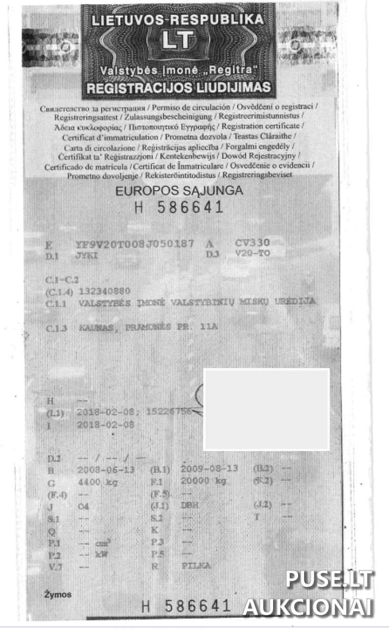 Miškovežio priekaba JYKI V20-TO Inv. nr. 33-124149 Traktoriai, savaeigės mašinos, priekabos, puspriekabės 1