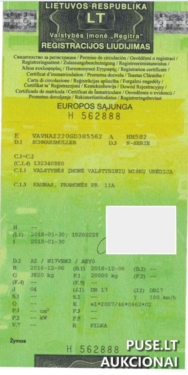 Priekaba virš 10.0 t. SCHWARZMULLER N-SERIE Inv. Nr. 08-150866 Traktoriai, savaeigės mašinos, priekabos, puspriekabės 1