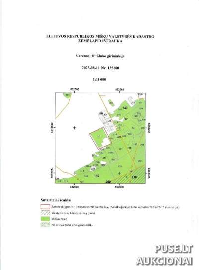 Žemės sklypas Varėnos rajone, Babriškių kaime, miškas/žemės ūkio paskirtis aukcione nuo 9536 EUR