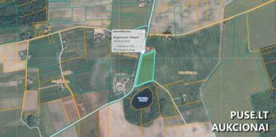 Žemės ūkio paskirties sklypo dalis 1/16 Panevėžio r. Vėjeliškių k. aukcione - pradinė kaina 417 EUR