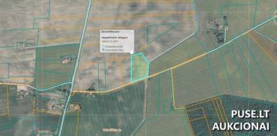 1/16 dalis žemės ūkio paskirties sklypo Panevėžio r. Vėjeliškių k. su 1.52 ha plotu, pradinė kaina 314 EUR