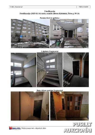 Pirmosios kategorijos butas Kėdainiuose, Šėtos g. 99, pradinė kaina 13600 EUR