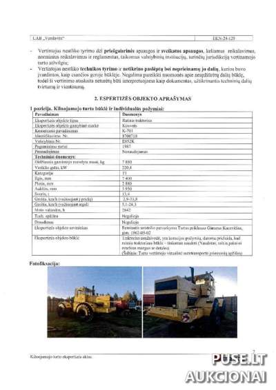 Ratinis traktorius Kirovec K-701 aukcione, pradinė kaina 4080 EUR