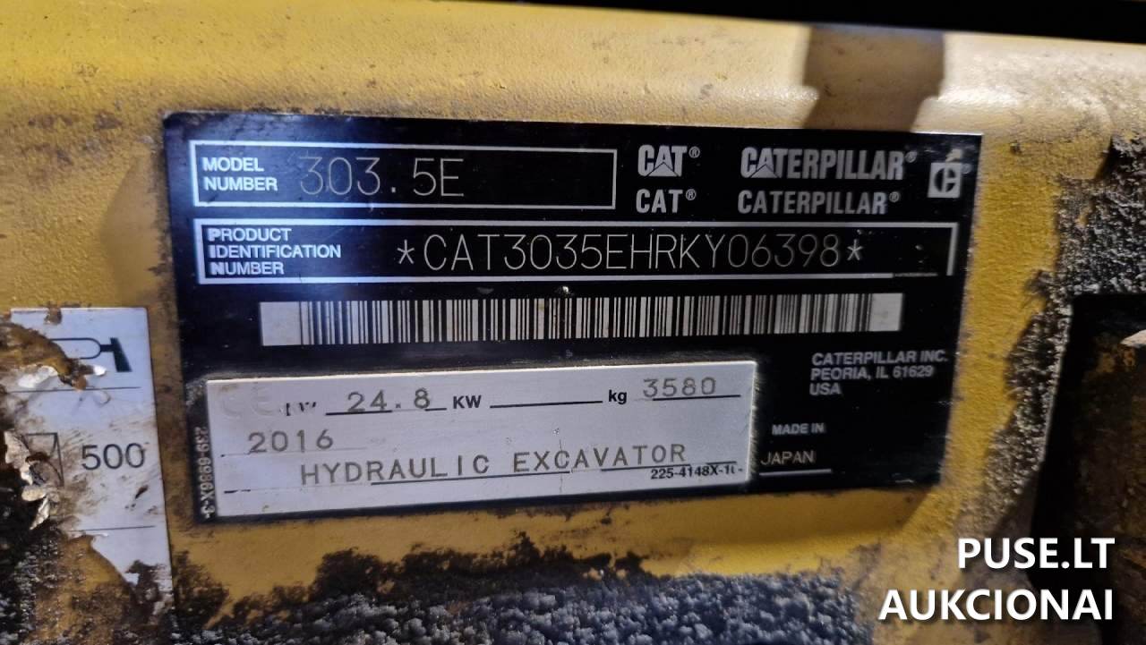 Mini ekskavatorius CAT 303.5E Traktoriai, savaeigės mašinos, priekabos, puspriekabės 6