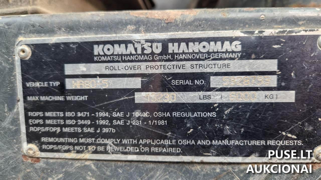 Krautuvas Komatsu WA 80-5 Traktoriai, savaeigės mašinos, priekabos, puspriekabės 6