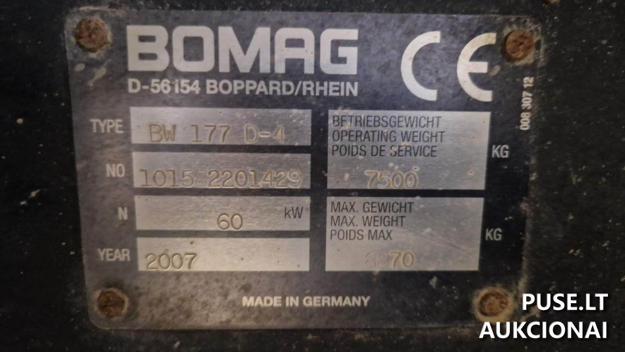Vibrovolas Bomag BW177 D-4 Traktoriai, savaeigės mašinos, priekabos, puspriekabės 6