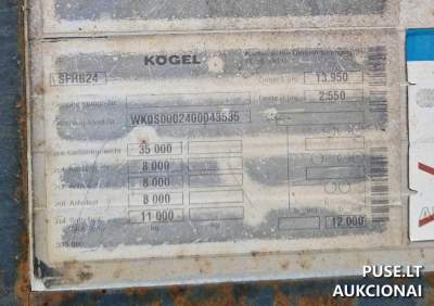 Puspriekabė KOEGEL 2005 m. parduodama aukcione nuo 2000 EUR