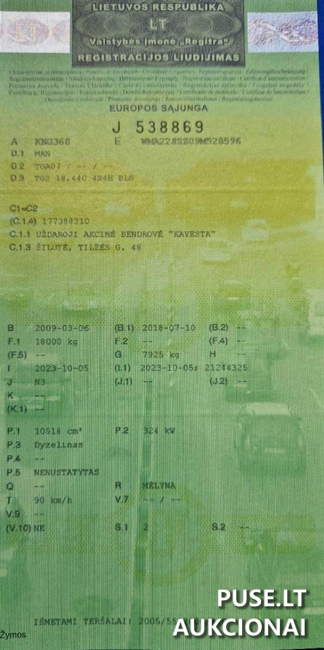Automobilis MAN TGS 18.440 Balninis vilkikas 1