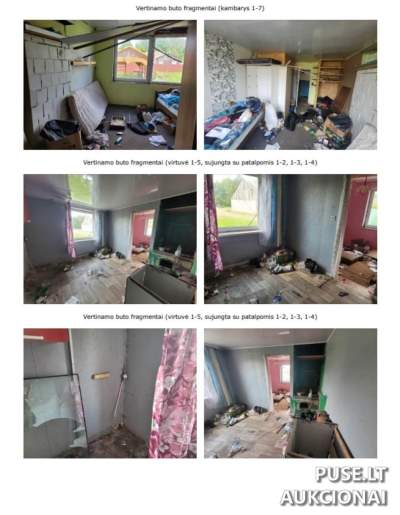 Parduodamas 35.73 kv.m butas Šilutės r. Uostadvaryje, pradinė kaina 9160 EUR