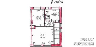 2 kambarių butas Jonavos r. sav., Upnykų k., Šventosios g. 12, pradinė kaina 3200 EUR
