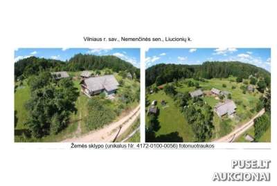 1/20 dalis žemės sklypo Vilniaus r. sav. Liucionių k., Pakrantės g. 6, pradinė kaina 1040 EUR