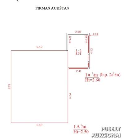 Parduodamas gyvenamasis namas Vilniuje, Pramonės g. 54, pradinė kaina 31023 EUR