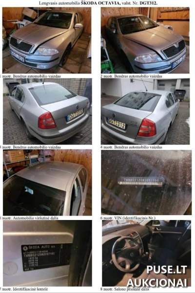 Lengvasis automobilis ŠKODA OCTAVIA pradinė kaina 1400 EUR, Panevėžyje