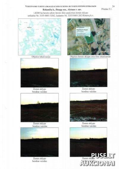 1.82 ha žemės ūkio sklypas Alytaus r. sav., Rokančių k., pradinė kaina 5220 EUR