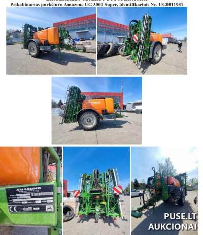 Prikabinamas purkštuvas Amazone UG 3000 Super 2022 m. startinė kaina 30960 EUR