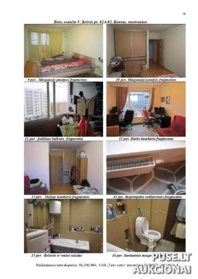 3 kambarių butas Kaune, V. Krėvės pr. 82A, 76 kv.m, pradinė kaina 140000 EUR, vykstantis aukcionas