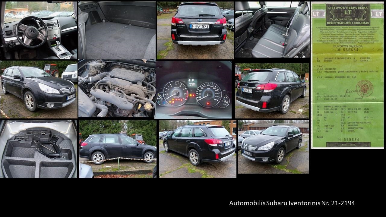 Automobilis Subaru / Legacy Outback 2.5i CVT, FHG 978 Inv. Nr. 21-2194 Traktoriai, savaeigės mašinos, priekabos, puspriekabės 2
