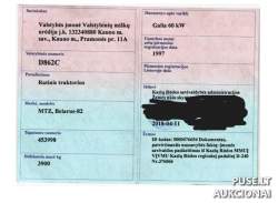 Traktoriai, savaeigės mašinos, priekabos, puspriekabės - Traktorius MTZ-82 Inv. Nr. 12-2-1
