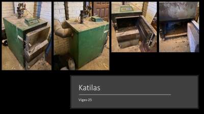 Kieto kuro katilas VIGAS 25 KW aukcionas Kretingoje 60 EUR pradine kaina