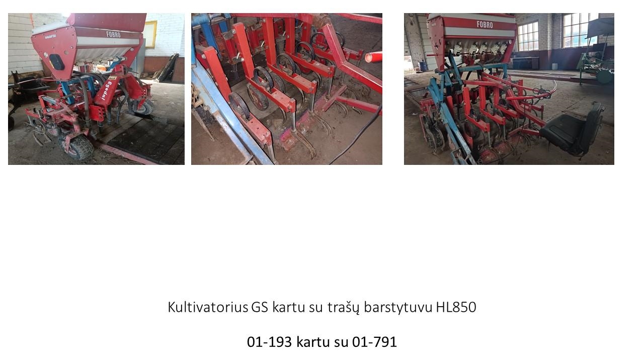 Kultivatorius GS Inv. Nr. 01-193 ir Trąšų barstytuvas HL 850 Inv. Nr. 01-791 Kitas turtas 2