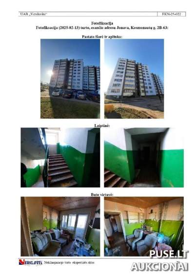 Parduodamas 1 kambario butas Jonavoje, Kosmonautų g. 2B, pradinė kaina 17600 EUR