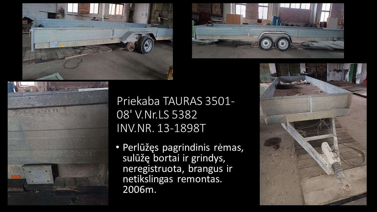 Priekaba TAURAS 3501-08 Inv. Nr. 13-1898T Kitas turtas 2