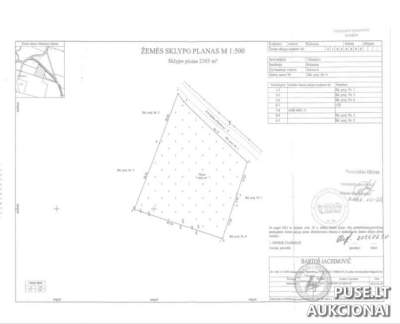 Parduodamas 0.2303 ha žemės sklypas Vilniaus r. sav., Kenos k., pradinė kaina 8808 EUR