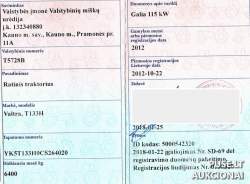 Traktoriai, savaeigės mašinos, priekabos, puspriekabės - Ratinis traktorius Valtra T133H Inv. Nr. 08-142885