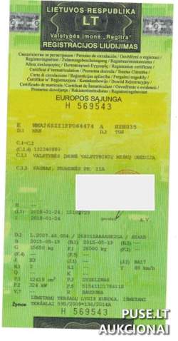 Traktoriai, savaeigės mašinos, priekabos, puspriekabės - Vilkikas su manipuliatoriumi MAN TGS Inv. nr. 21-2360
