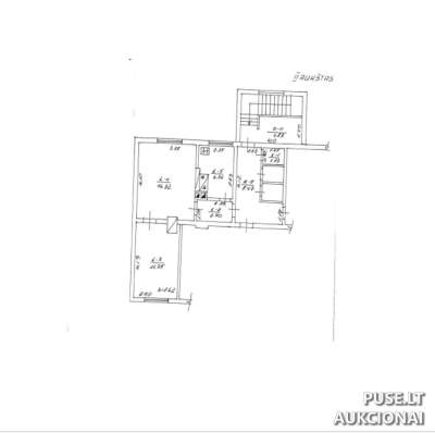 Parduodamas 2 kambarių butas Mažeikiuose, Viekšnių g. 12A, 38.46 kv.m, pradinė kaina 2849 EUR