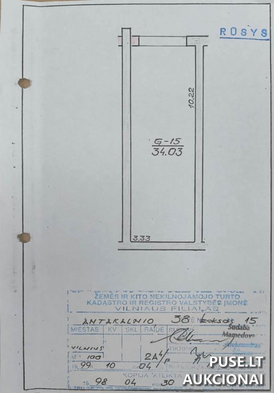 Garažas (boksas) Nr. 15 Patalpos/Butai Antakalnio g. 38, 10305 Vilnius, Lithuania 1