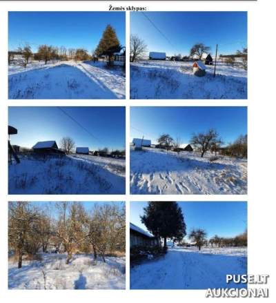 3/4 žemės sklypo dalis Kauno r. sav., Pakapių k., parduodama už 11616 EUR, Antstolių varžytynės