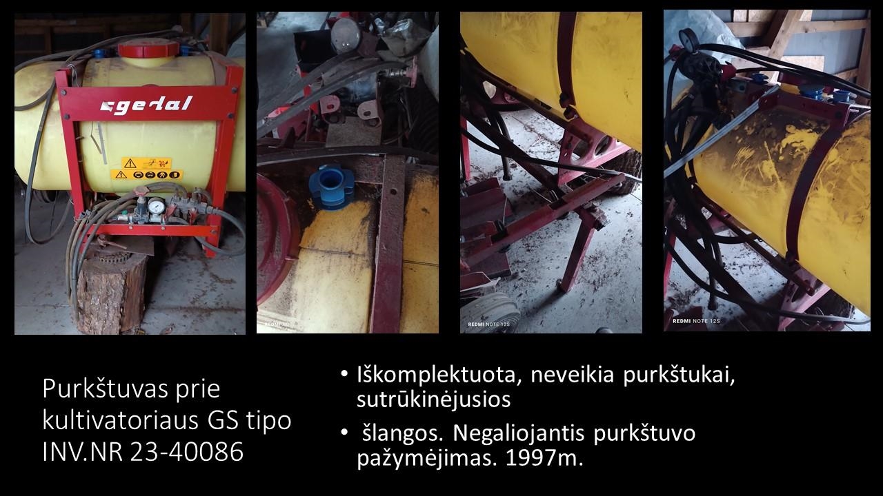 Purkštuvas prie kultivatoriaus GS tipo Inv. nr. 23-40086 Kitas turtas 2
