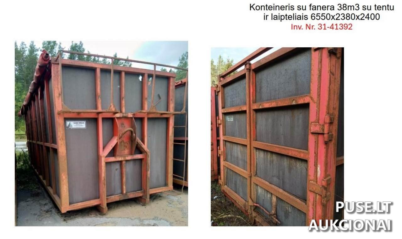 Konteineris su fanera 38m3 su tentu ir laipteliais 6550x2380x2400 Inv. nr. 31-41392 Kitas turtas 2