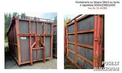 Kitas turtas - Konteineris su fanera 38m3 su tentu ir laipteliais 6550x2380x2400 Inv. nr. 31-41392